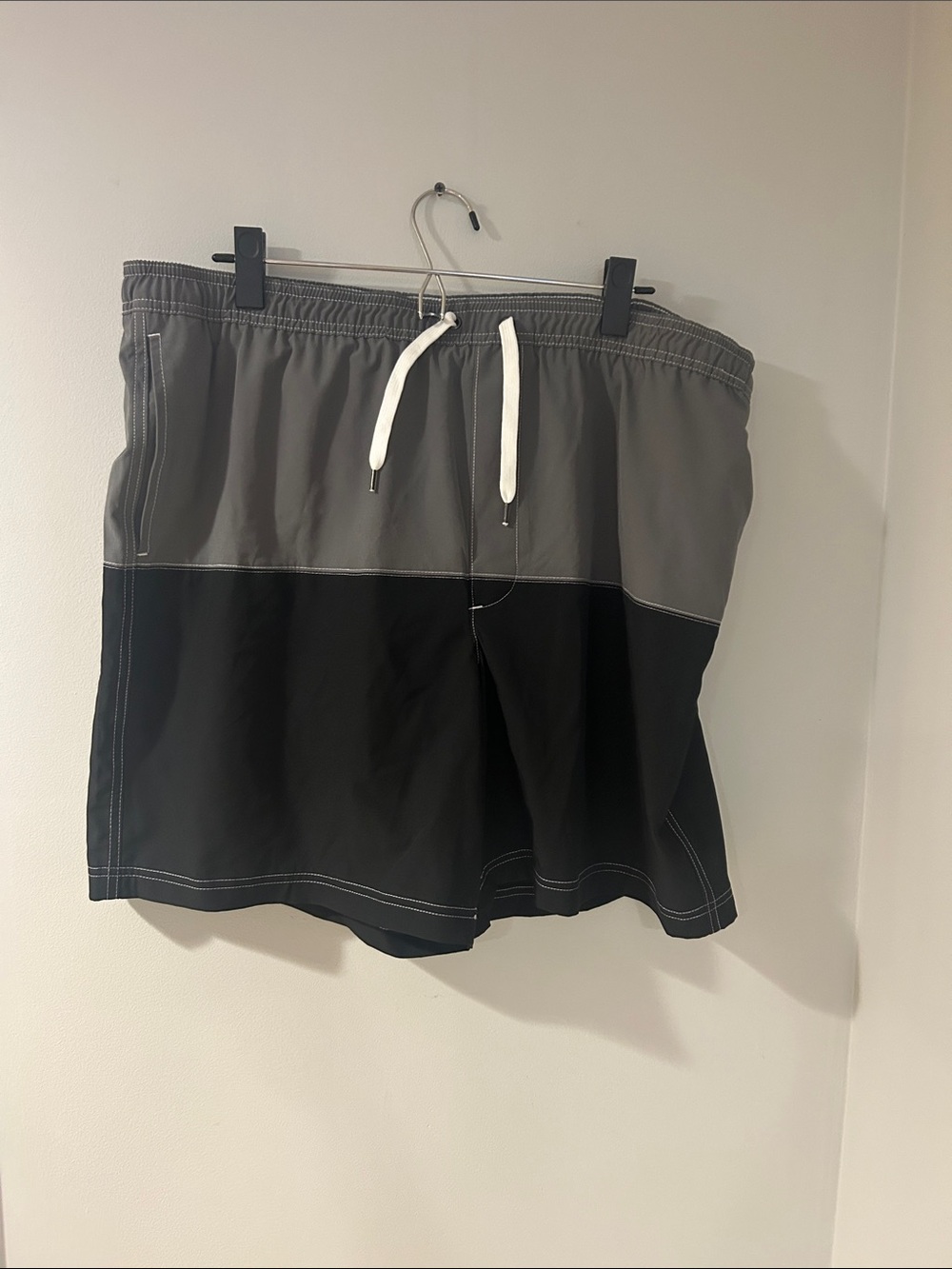 Sonoma Gray and Black Colorblock Swim Board Shorts